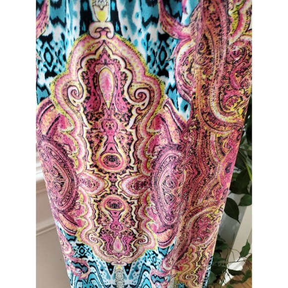 Prelude Women Multicolor Polyester Round Neck Sleeveless Long Maxi Dress Size L - Picture 4 of 11